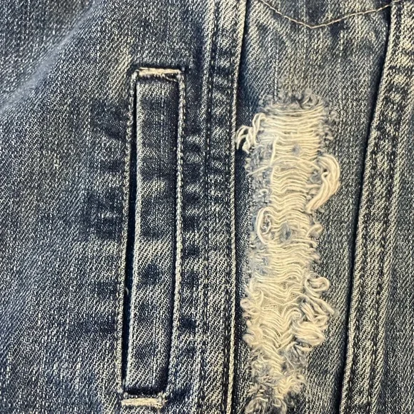 Free People People Denim Collection Distressed Denim Jacket - Picture 6 of 8